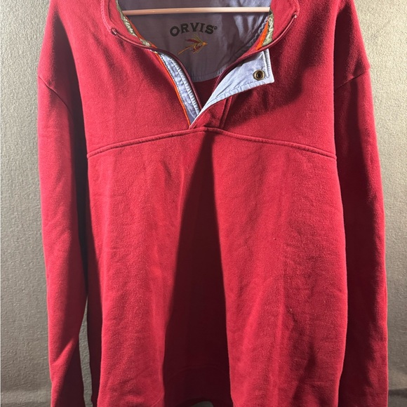 Orvis Other - Orvis Men Sweater xxl red outdoor hiking camping 1/4 quarter zip thermal fleece